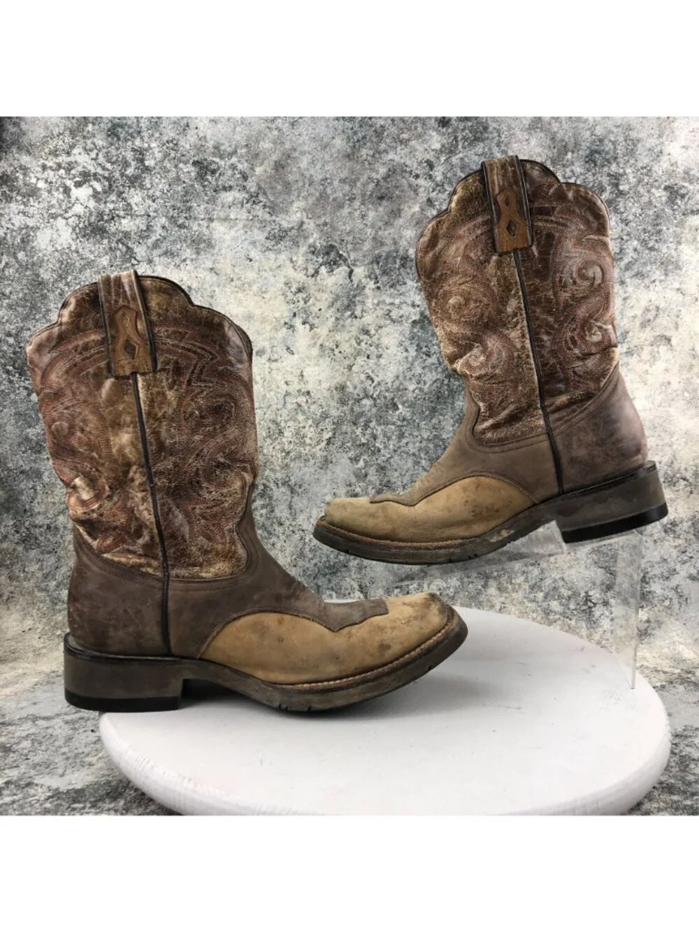 Rio Grande Limited Men's 28 (US 9.5-10) Brown Leather Western Cowboy Boot FAIR